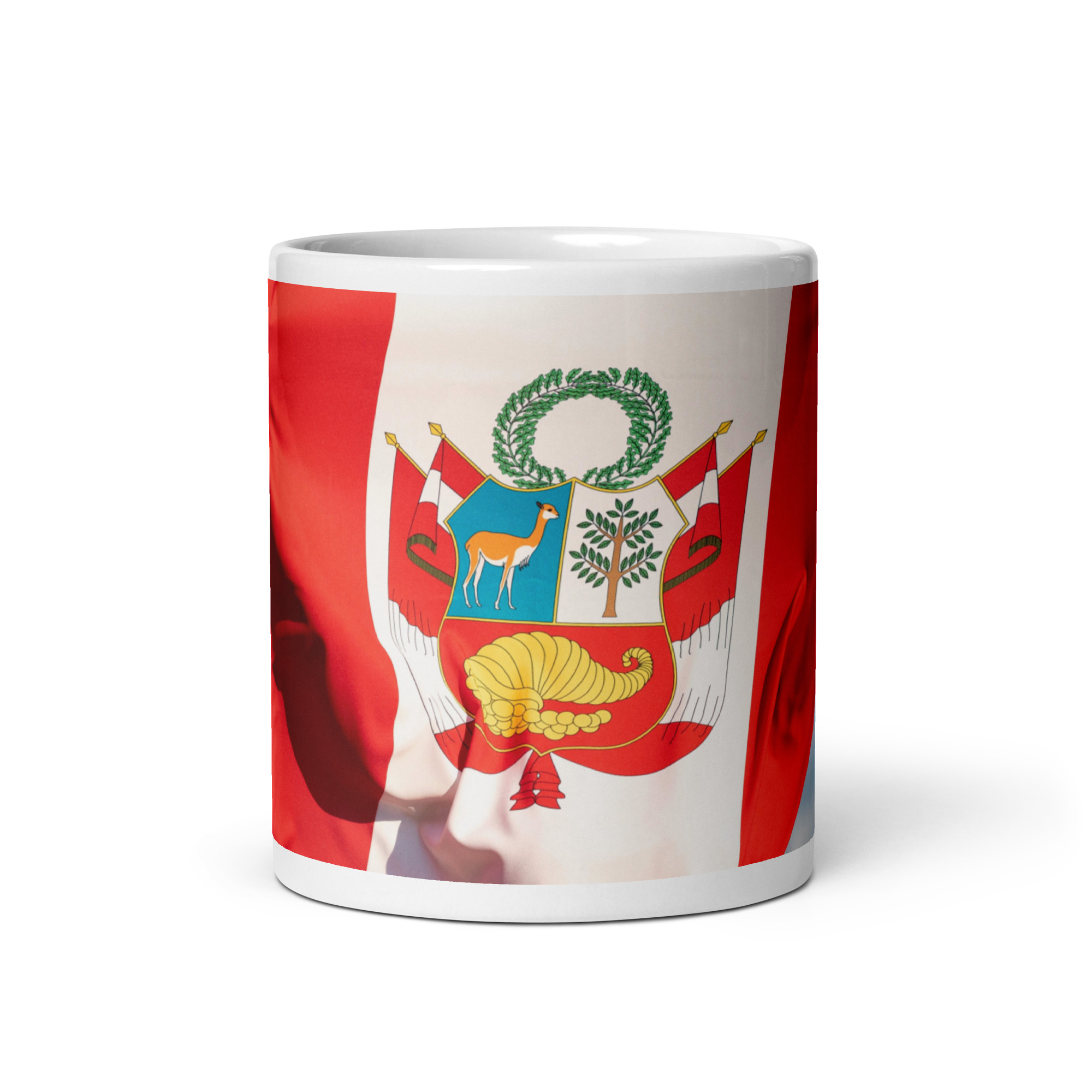 Taza blanca brillante